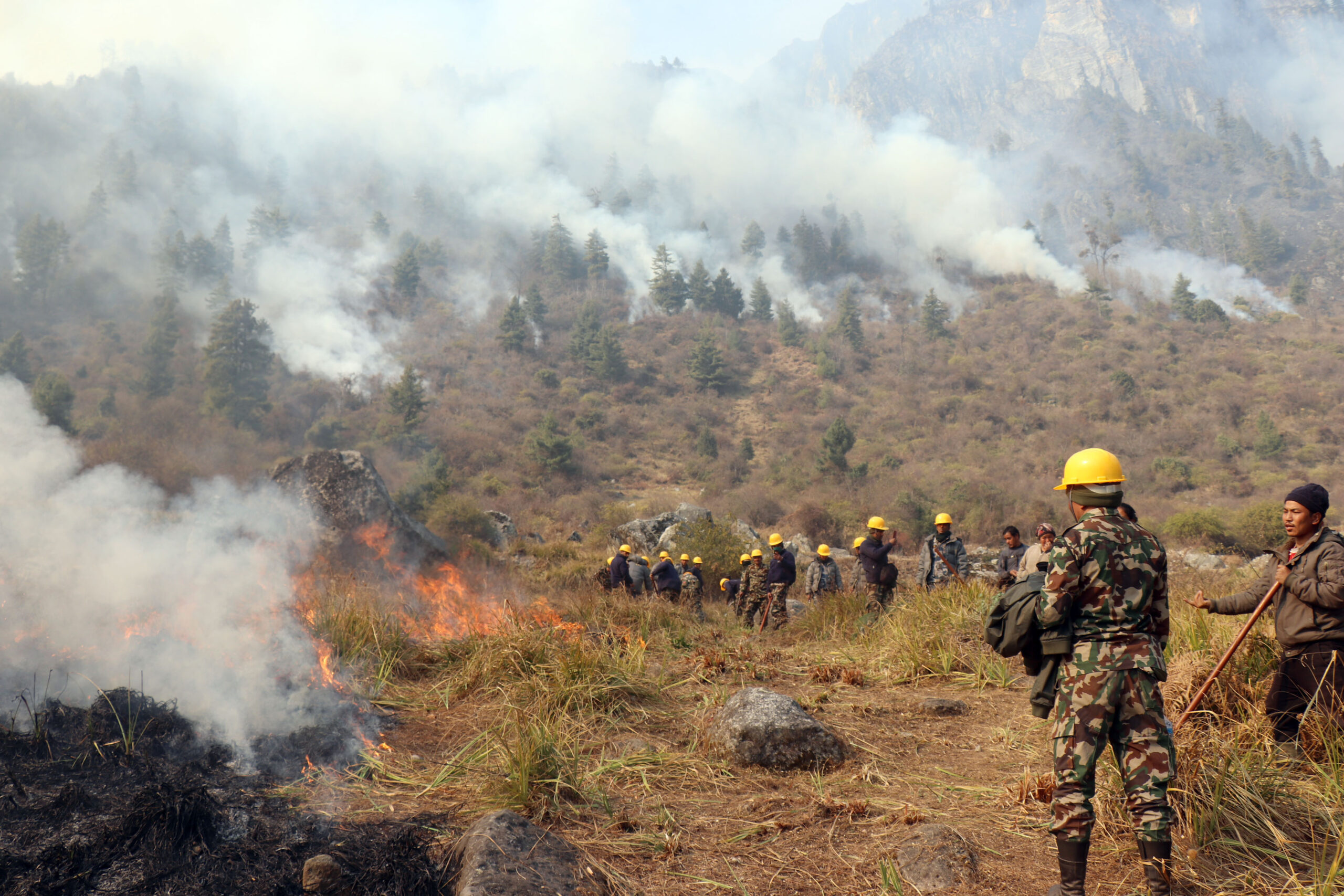 forest fire in manang