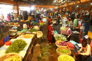 Vegetable market in Kathmandu.