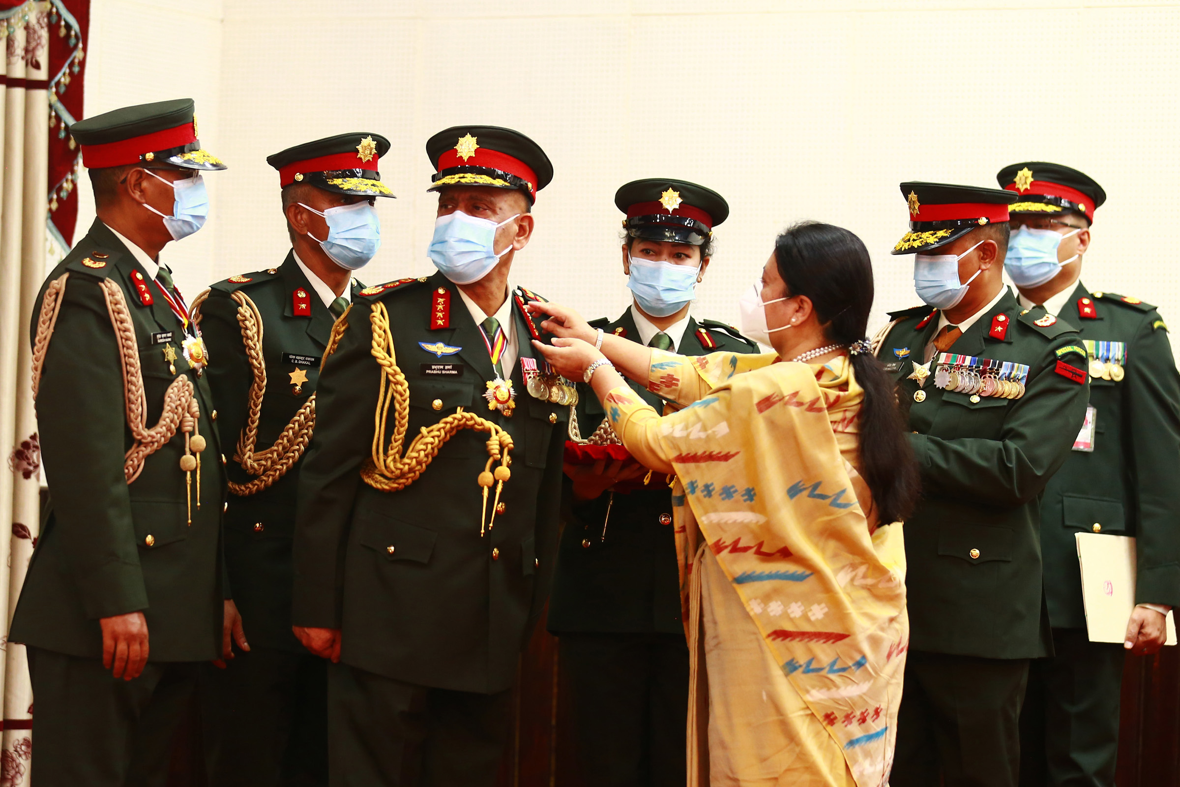 President Bhandari Confers Rank Insignia On Army Chief Sharma ...