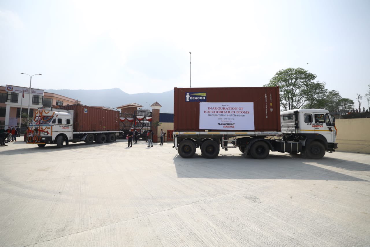 Trucks in Chobhar Dry Port