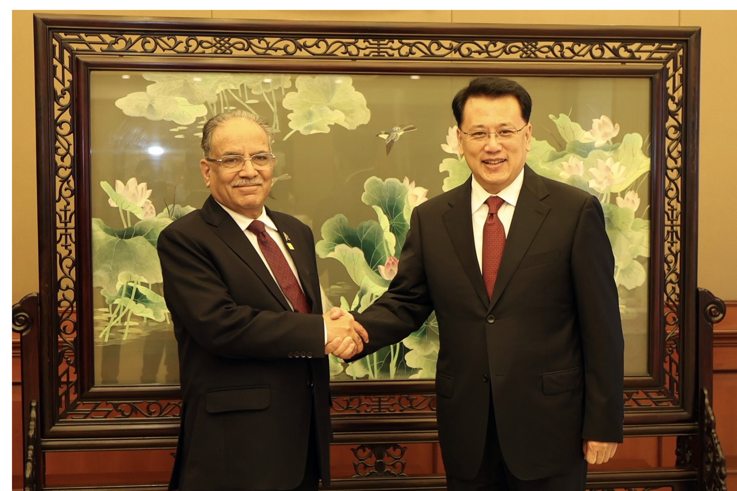 Prime Minister Pushpa Kamal Dahal met with Political bureau member of CPC Yuan Jiajun in Chongqing on Tuesday Sept 26, 2023. (Photo: PMO)