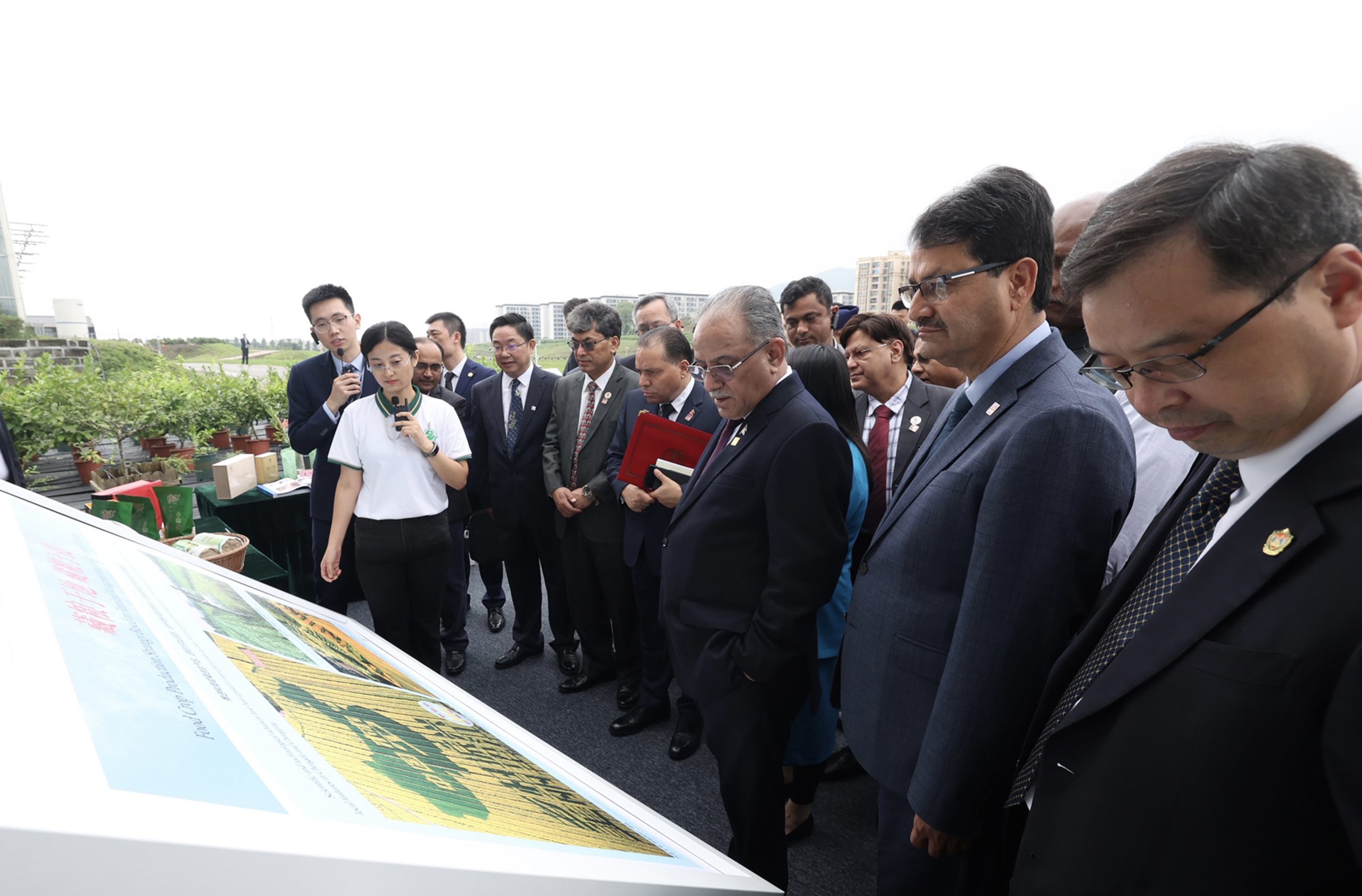 PM Pushpa Kamal Dahal observing the activities of Academy of Science in Chongquing, Sept 26 2023 (Photo: PMO)