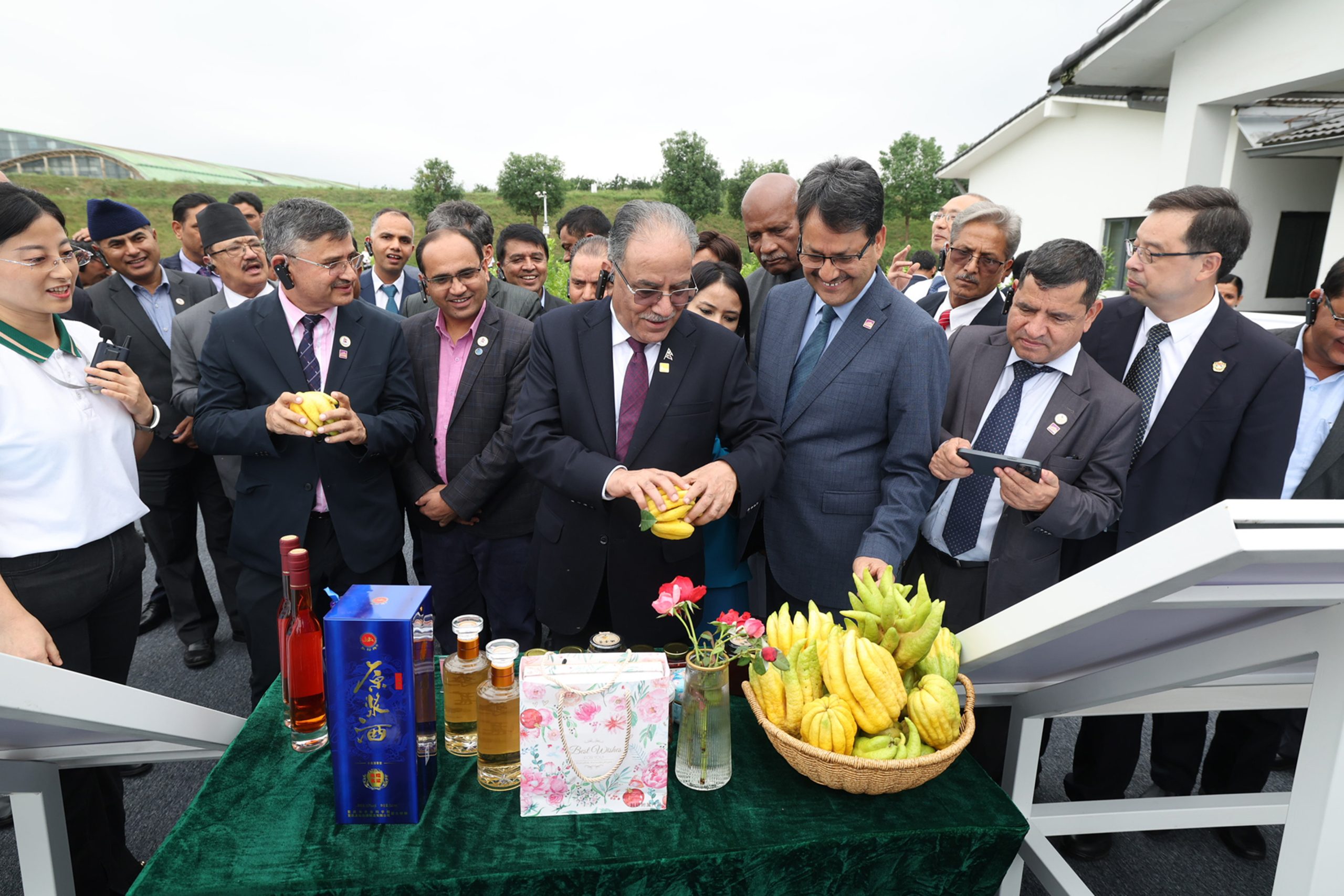 PM Pushpa Kamal Dahal observing the activities of Academy of Science in Chongquing, Sept 26 2023