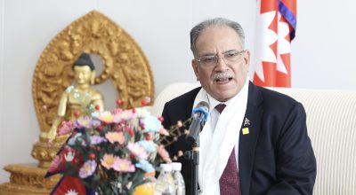 Prime Minister Pushpa Kamal Dahal in Lhasa.