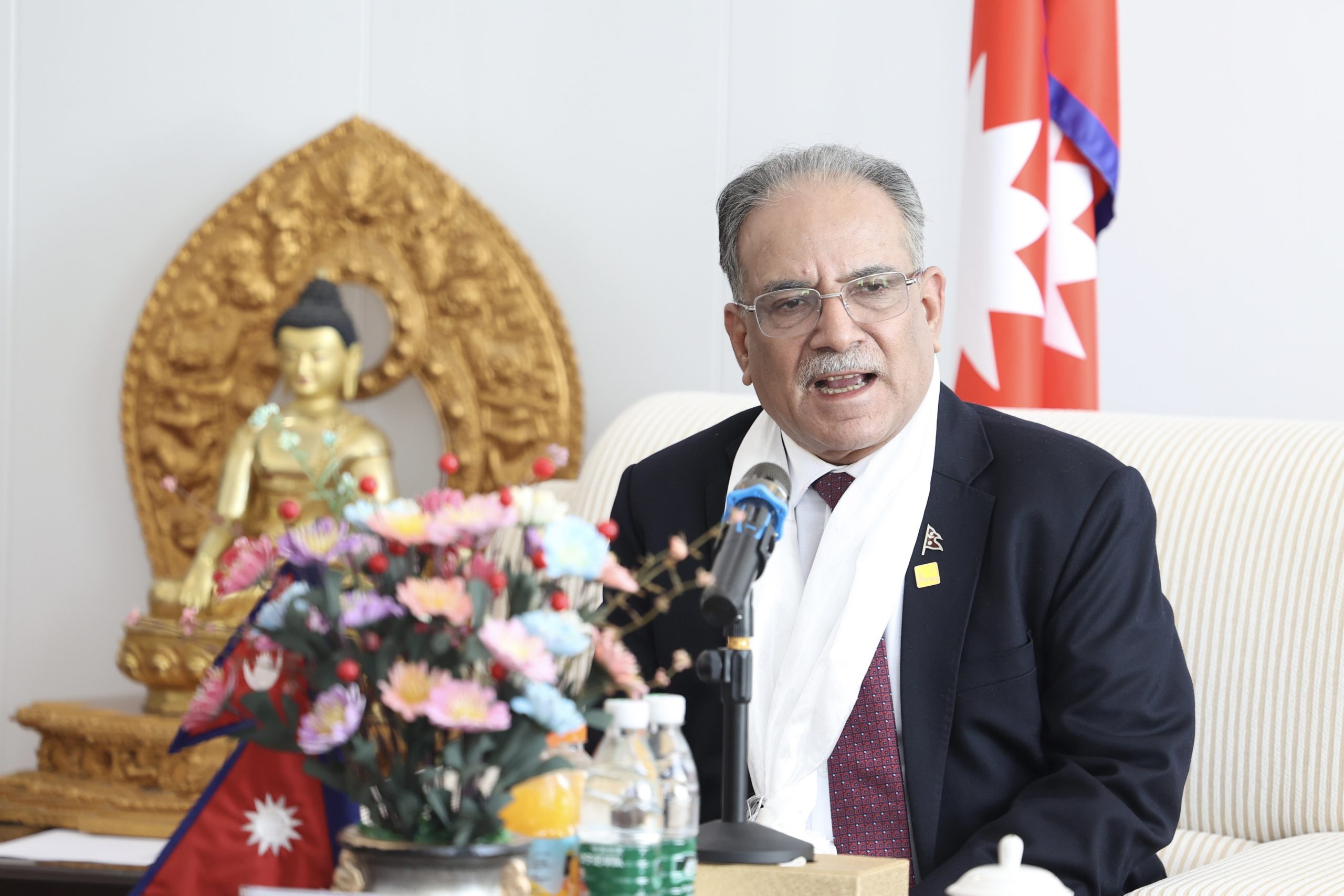 Prime Minister Pushpa Kamal Dahal in Lhasa.