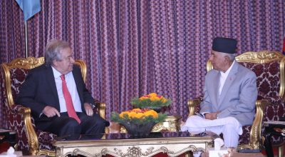 UN Secretary-General Antonio Guterres meet with President Ram Chandra Paudel