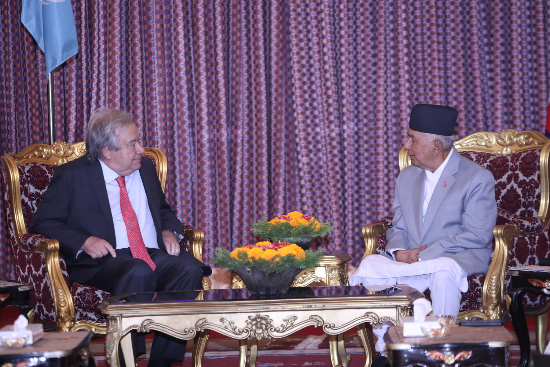 UN Secretary-General Antonio Guterres meet with President Ram Chandra Paudel