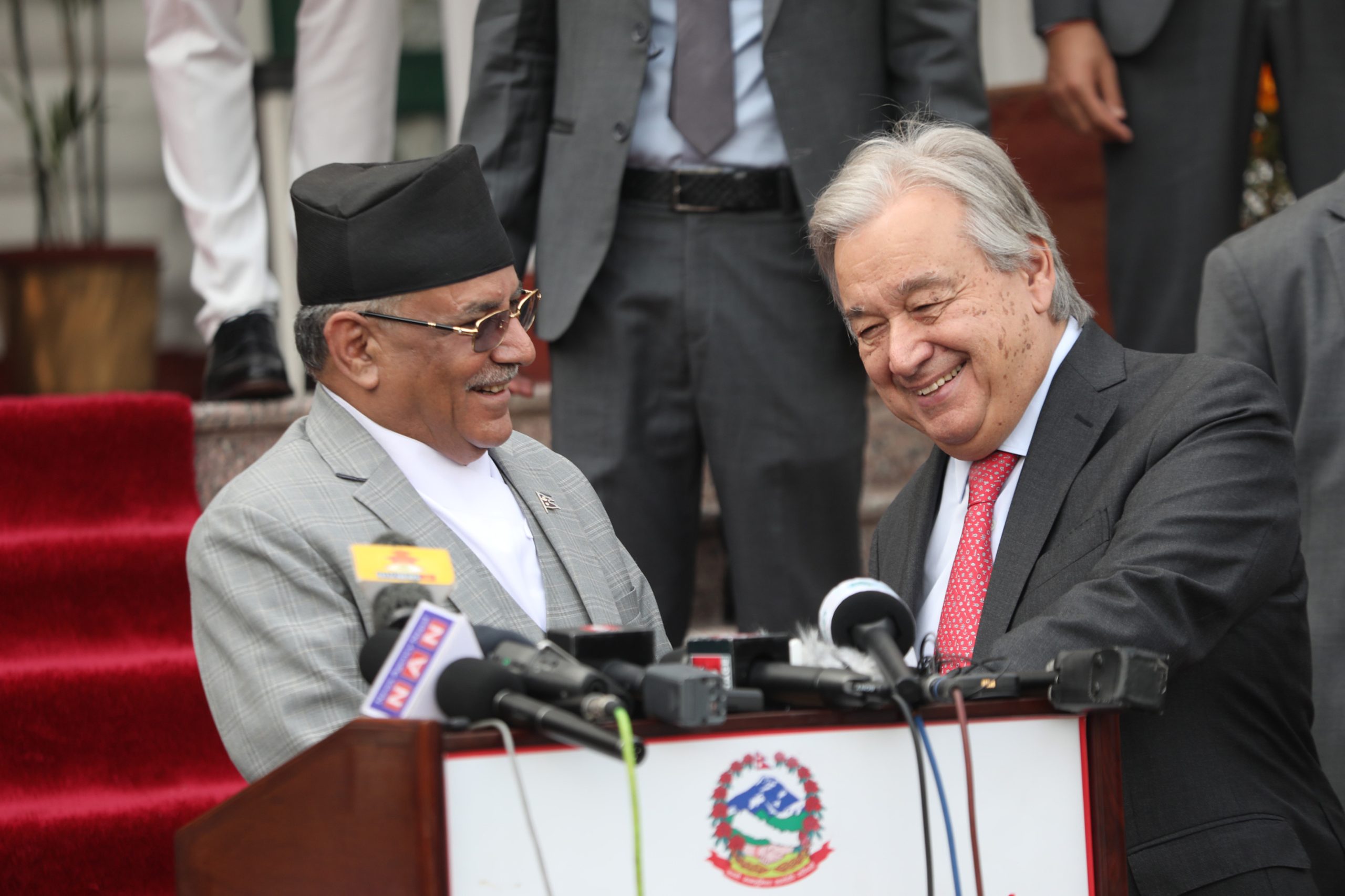 Prime Minister Pushpa Kamal Dahal Prachanda and UN Secretary-General Antonio Guterres