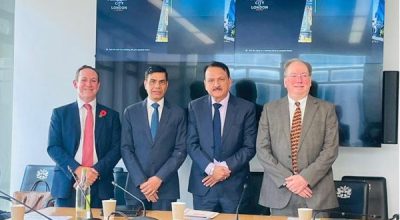 Finance Minister Dr Prakash Sharan Mahat with UK Treasury Secretary in London, 2023.