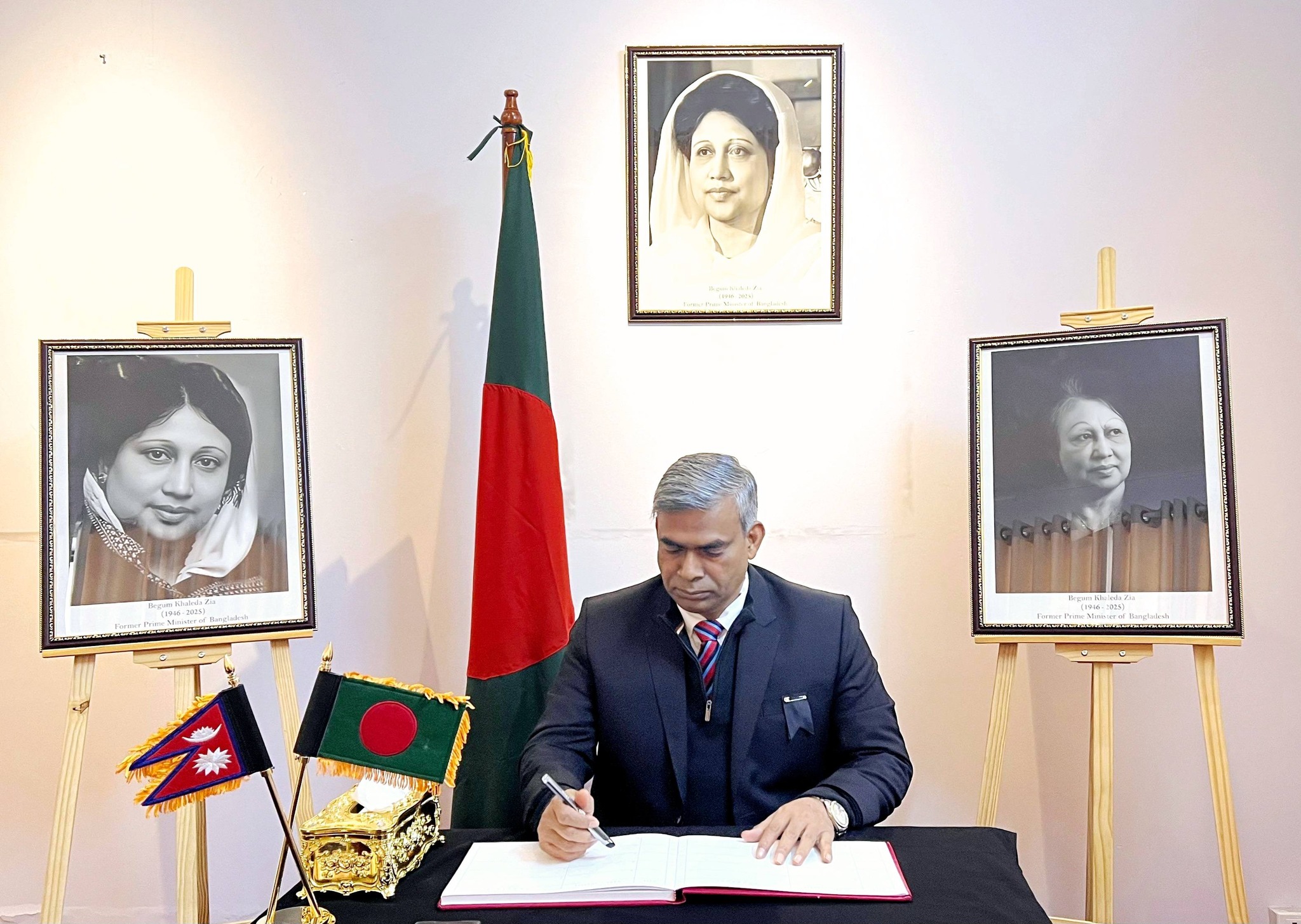 Bangladesh Embassy in Kathmandu Opens Condolence Book for Late Former PM Khaleda Zia